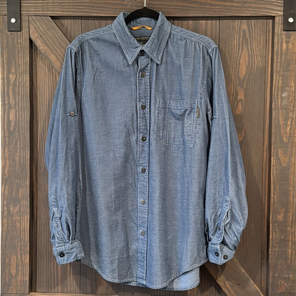 Royal Robbins Men’s Blue Corduroy Long Sleeve Button Up Shirt Size Medium